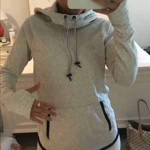 Athlete Grey Cowl Neck Hoodie